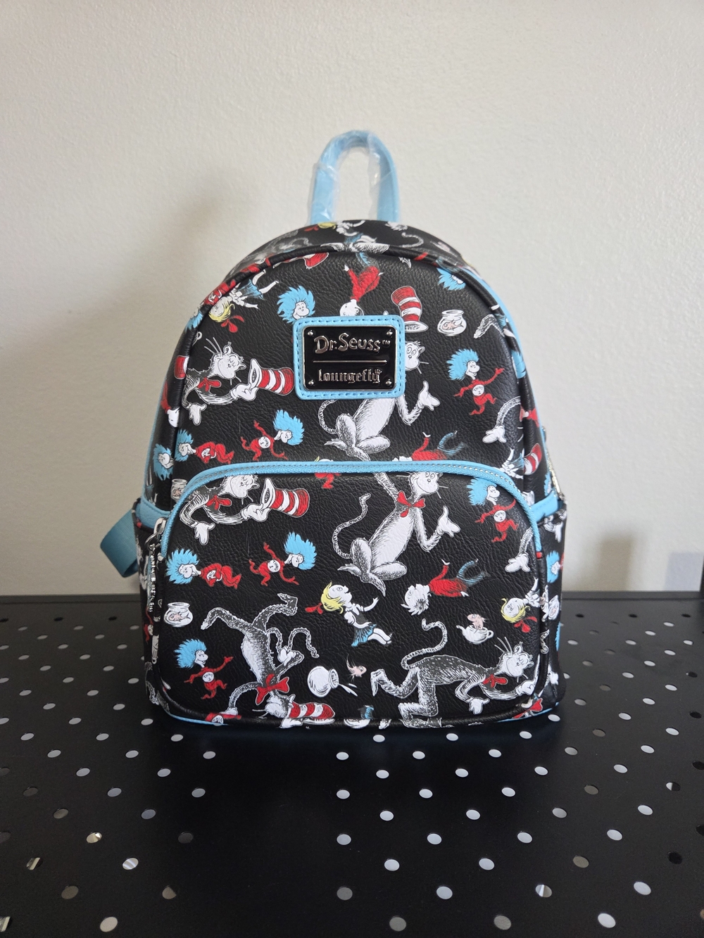 NWT Loungefly Dr. Seuss Cat in the Hat Black Mini Backpack